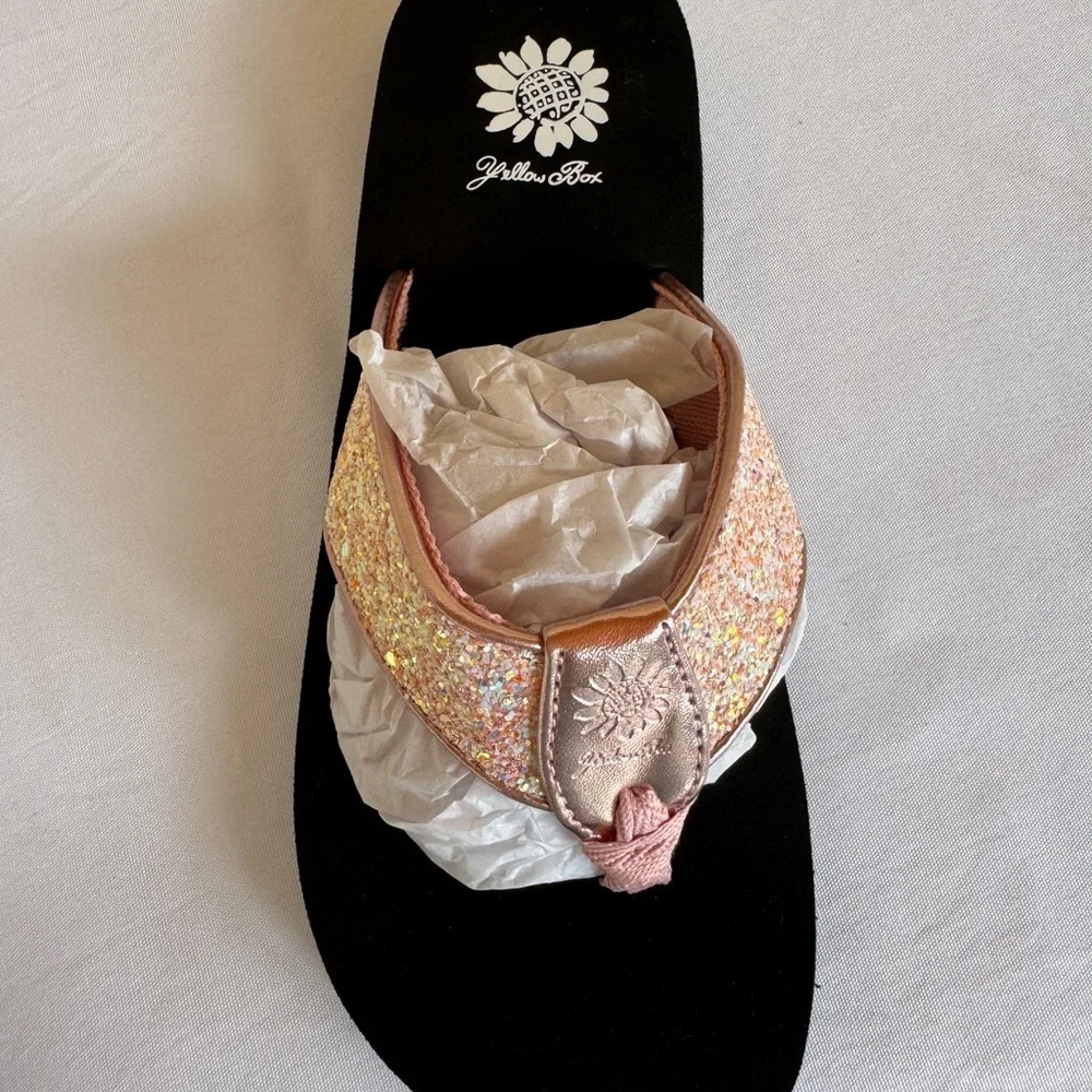 Yellow Box Light Pink Glitter Flip Flop Sandals - Picture 2 of 4